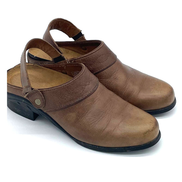 Ariat Women's Brown Leather Slip-On Back-Strap Comfort Clogs  #10023106 - Size 6 - Picture 3 of 14